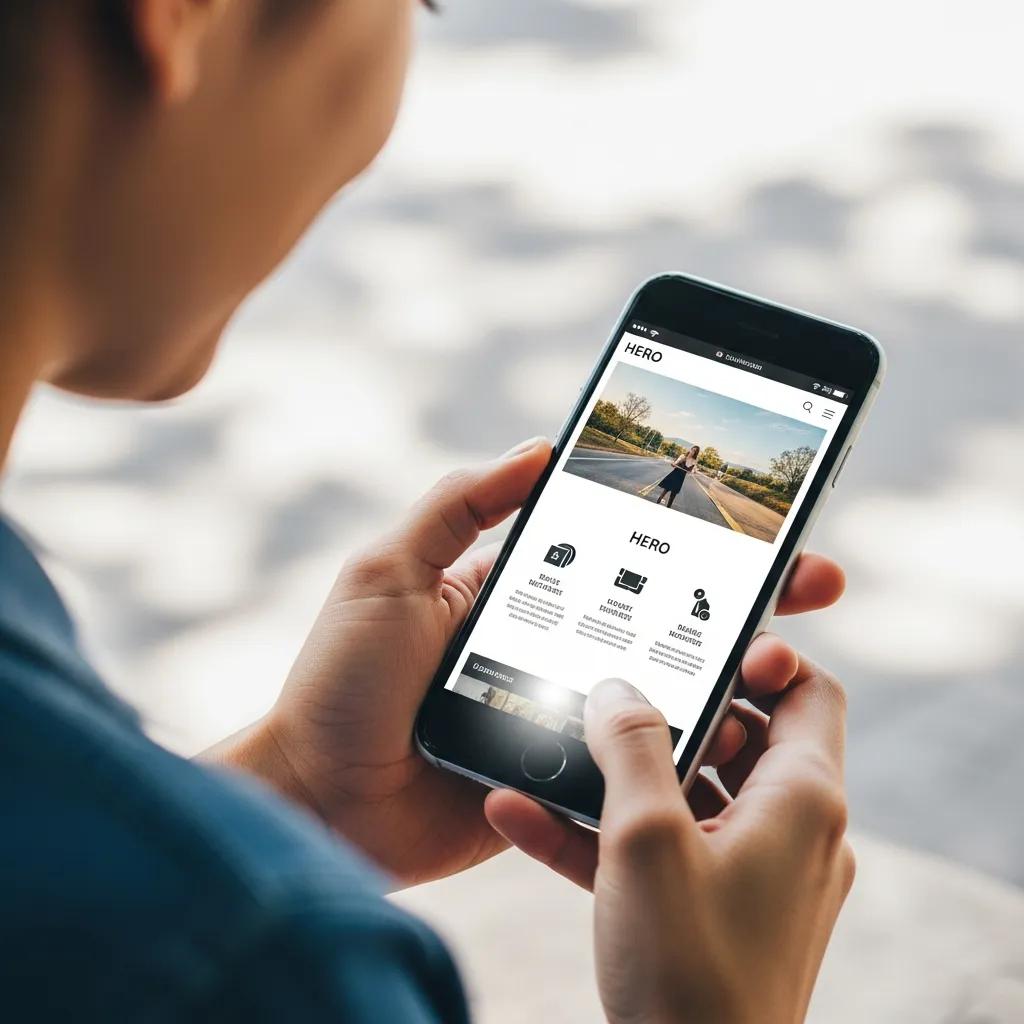 User engaging with a mobile-responsive website on a smartphone, highlighting the significance of user experience in web design