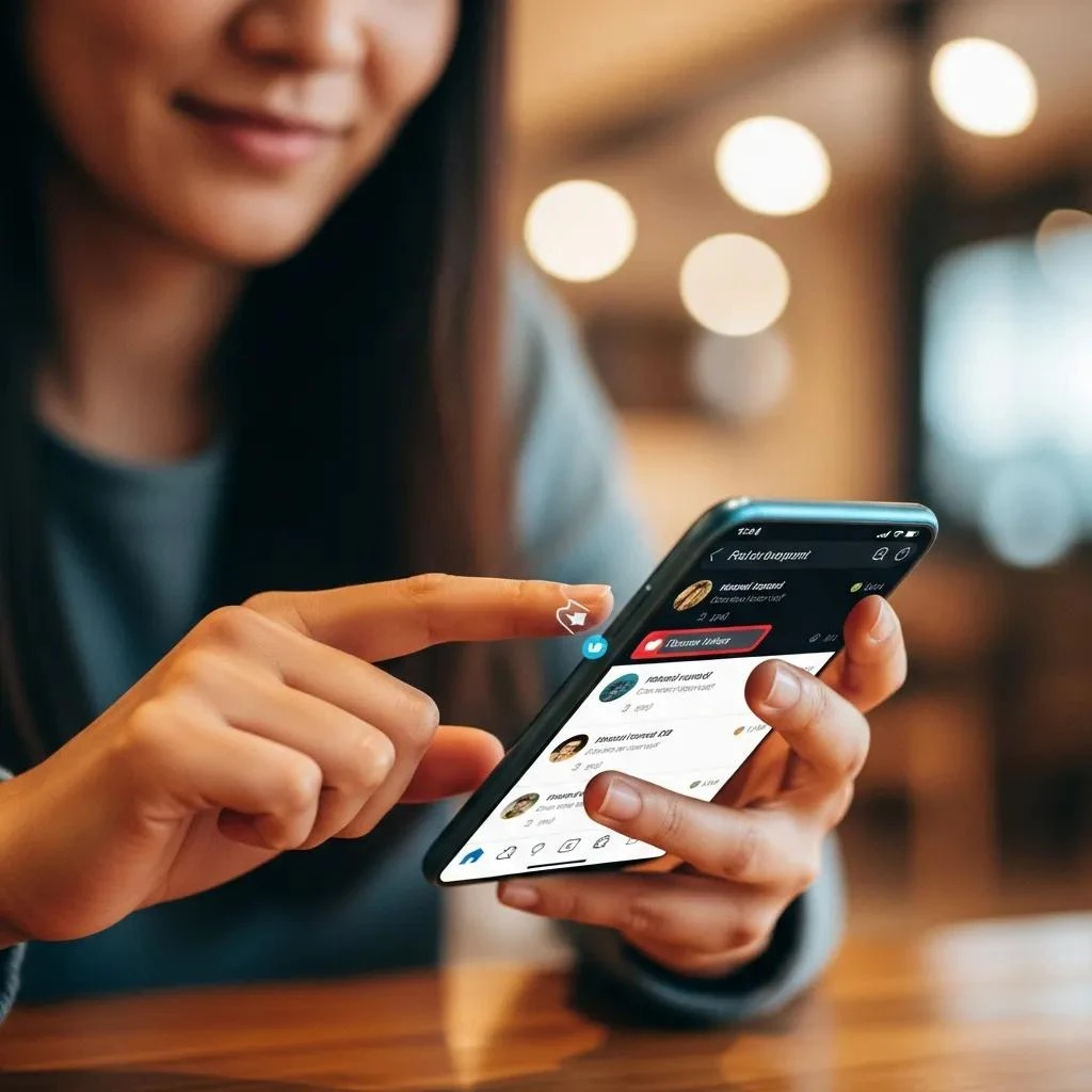 Person engaging with social media comments on smartphone, highlighting audience interaction