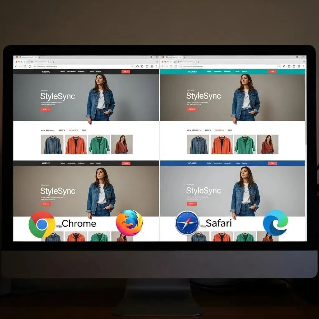 Website displayed correctly across multiple web browsers, highlighting cross-browser compatibility